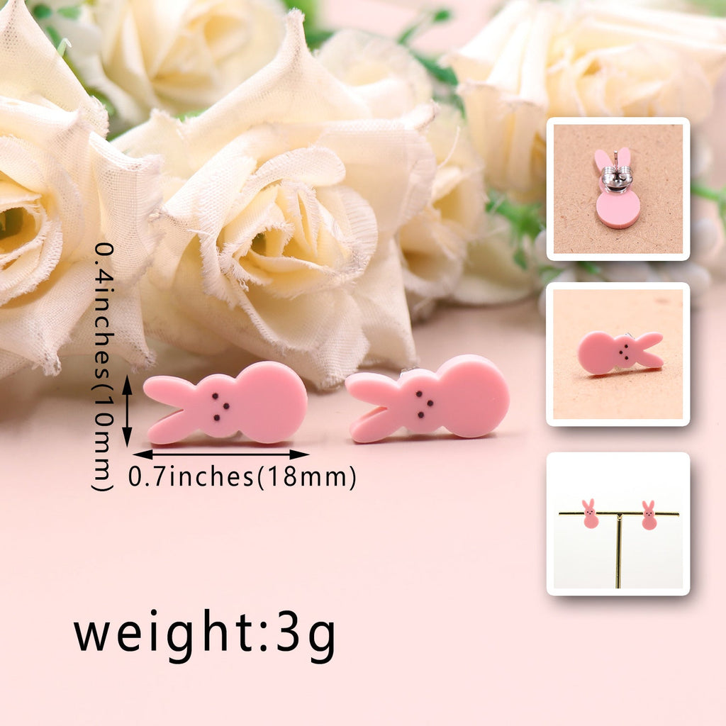 Women's Cute Fashion Rabbit Shape Easter Acrylic Earrings Pi-Mart