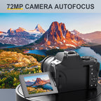 KOMERY W3 Digital Camera, 72MP And 12x Optical Zoom Autofocus Camera, Suitable For Photography And Video, 4K Video Blog Camera For YouTube, With 270° Flip Screen, Flash Light, WiFi Connection, 64GB SD Card, 2 Rechargeable Ba Lootquake LLC