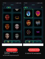 Halloween Face Masks Full Color LED Luminous Mask Face Changing Mask Party Bar Props Pi-Mart