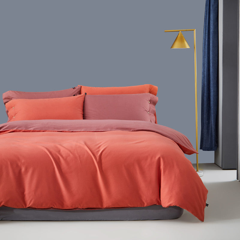 Pure Color Warm Duvet Cover Autumn And Winter Bedding Pi-Mart