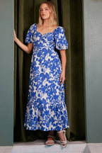 New Summer Cutout Back Floral Sweetheart Neck Puff Sleeve Dress – Unique, Romantic and Trendy Floral Dress with Puff Sleeves and Cutout Back Stevvex