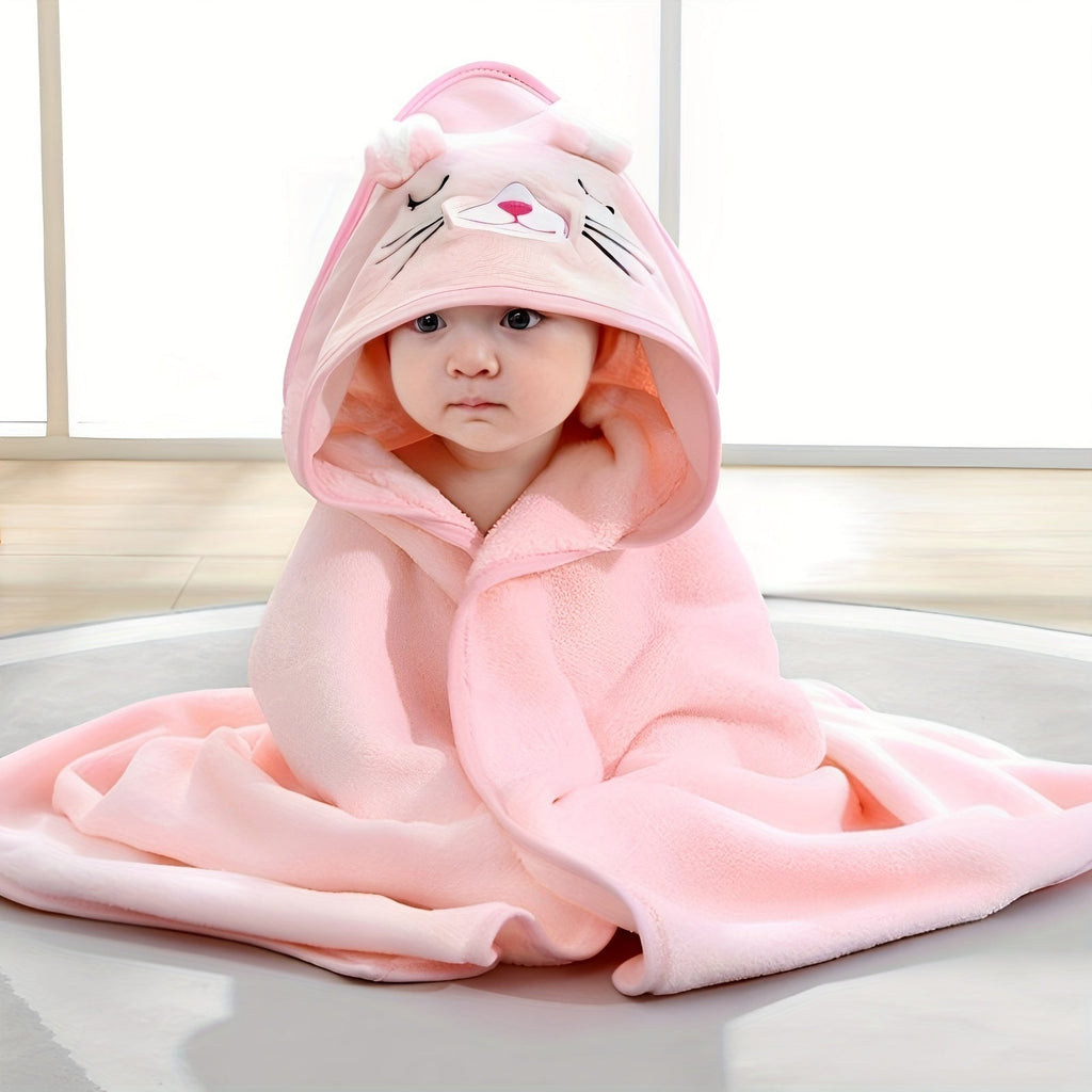 1pc Soft & Skin-Friendly Children's Cartoon Bath Towel & Blanket - Multifunctional & Absorbent!