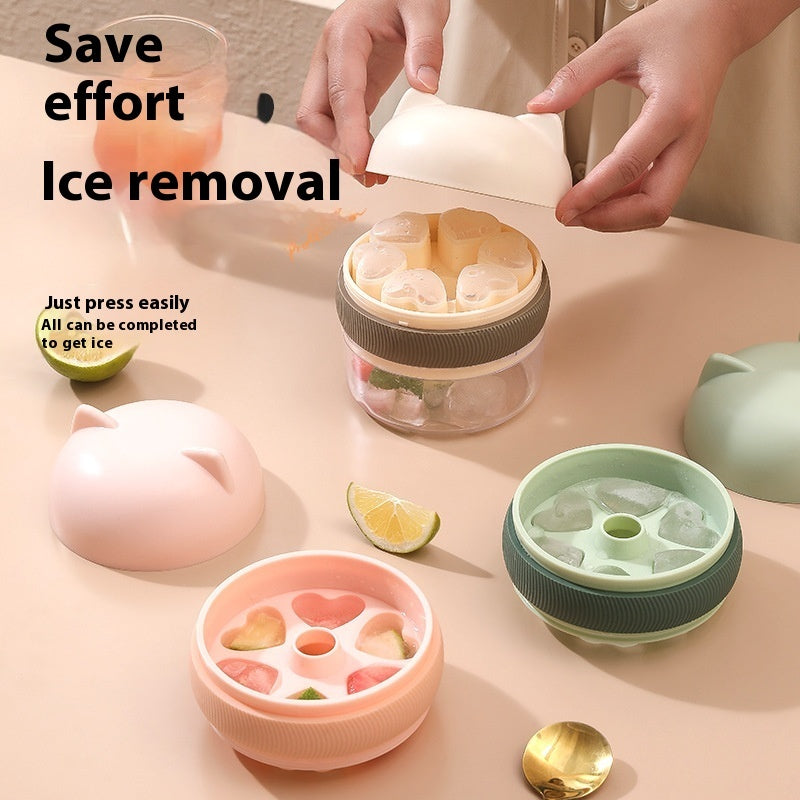 Love Heart Ice Tray Creative Ice Cubes Mold Heart Shape With Cover Pi-Mart