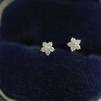 Plated Silver Gold Flower Earrings Pi-Mart