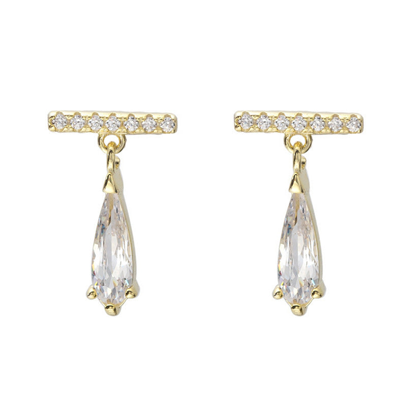 Simple Bright One Word Earring Temperament Earring