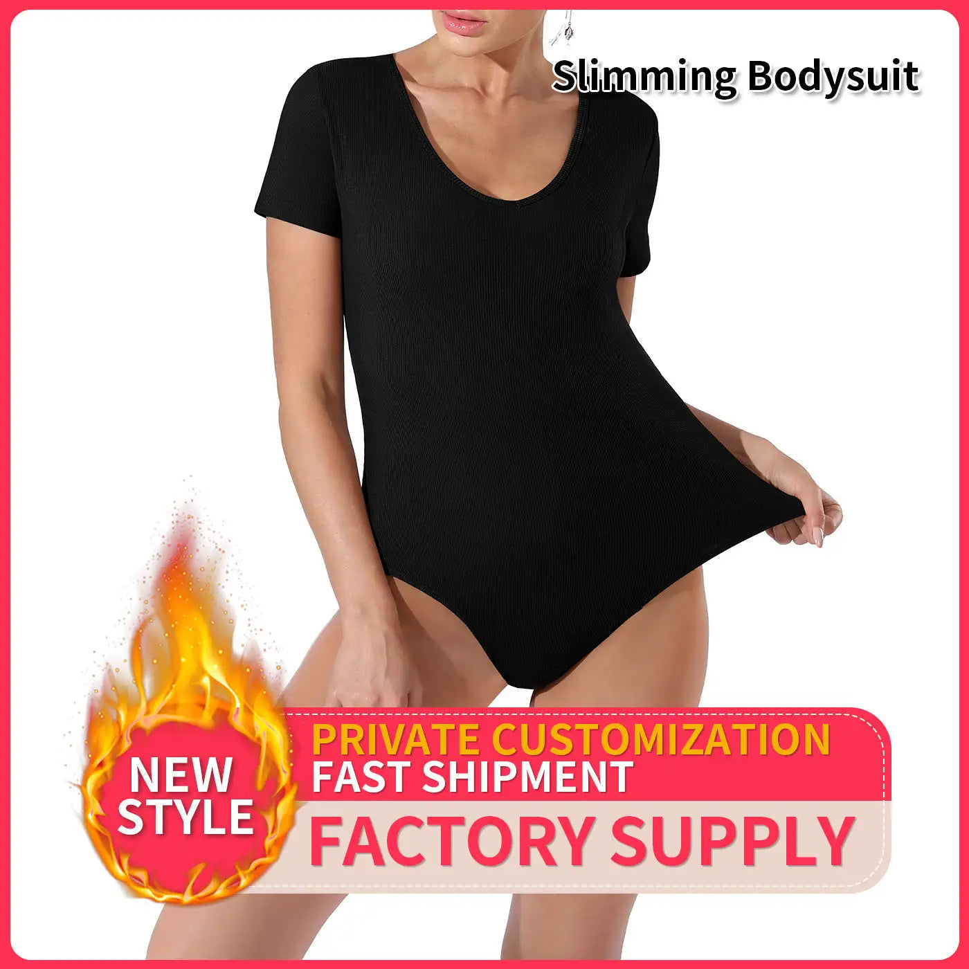 Women's Fashion Simple Solid Color Bodysuit - SJB-DIAMOND ELITES