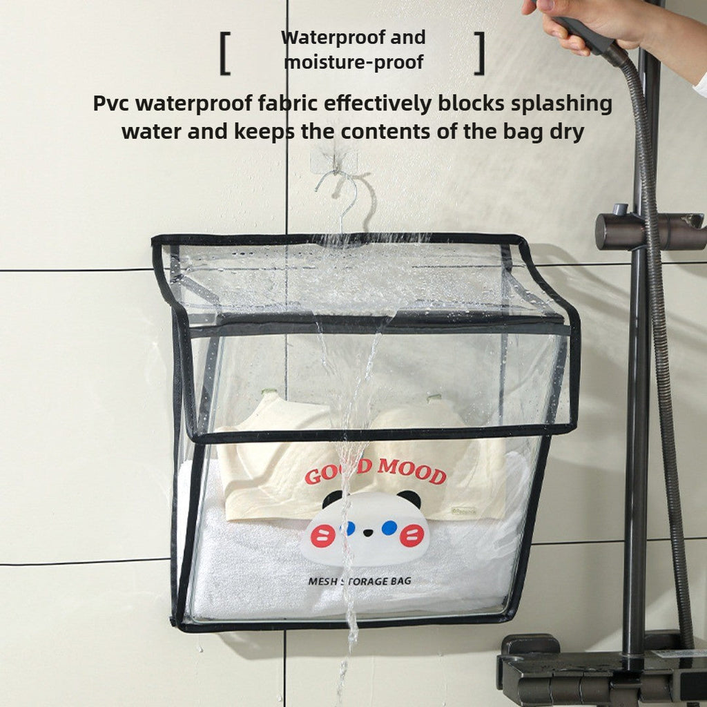 Bathroom transparent storage bag, put clothes toilet storage bag, transparent PVC large-capacity wall-mounted waterproof bathroom hanging bag - SJB-DIAMOND ELITES