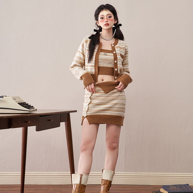 Winter Pairing With A Complete Set Of Knitted Cardigan Jackets Pi-Mart