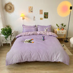 Student Dormitory Thick Sanded Aloe Cotton Four-piece Set Bed Linen Quilt Cover Bedding Pi-Mart
