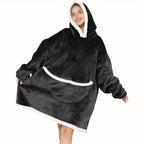 1pc Oversized Blanket Hoodie, Sherpa Fleece Hooded Blanket For Women, Ultra Soft Warm Wearable Blanket Sweatshirt Women Men Adult, Gift For Ladies