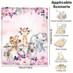 1pc Custom Flannel Blanket, Personalized Cartoon Animal Print Custom Your Name Flannel Blanket, Soft And Warm Memorable Moments Commemorative Blanket, Great Holiday Gift For Classmates, Friends, Family And Lovers, Used For Na