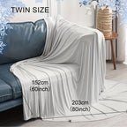 Cooling Blanket For Hot Sleepers - Soft, Breathable, Lightweight, Portable Silky Durable Single Layer Throw With Reversible Design, Ideal For Home Office Travel Car, Summer Use, Machine Washable - 1Pc Lootquake LLC