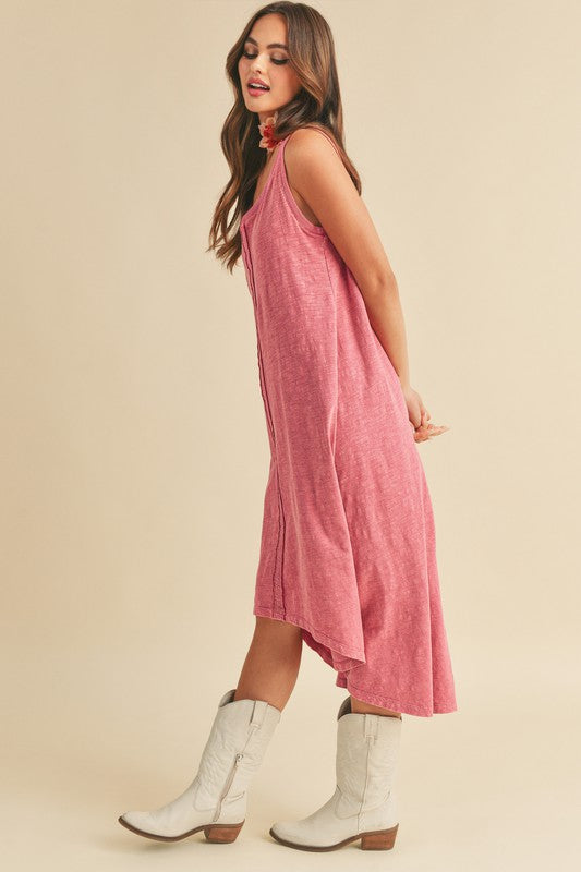 High-Low Hem Scoop Neck Midi Tank Comfortable Summer Dress For Women – Versatile, Stylish, and Comfortable for Every Occasion Stevvex