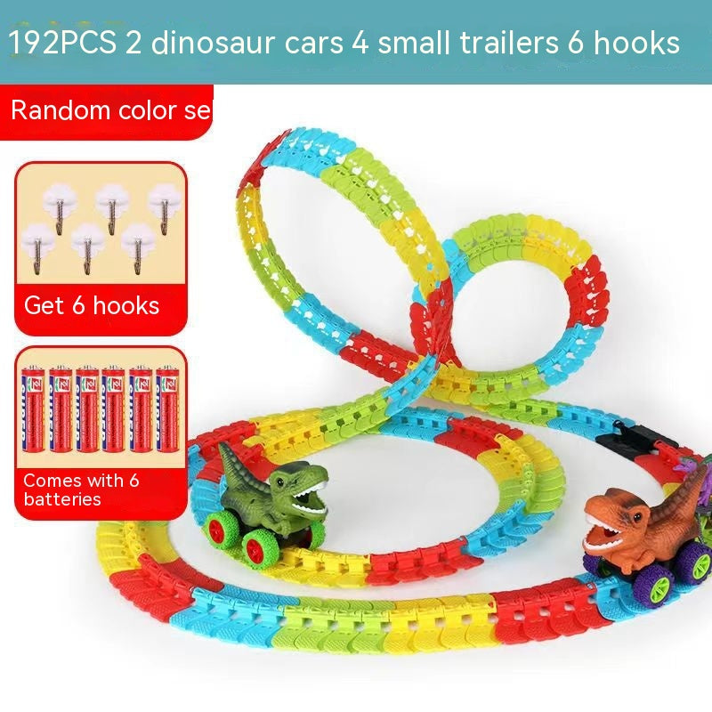 Children's Roller Coaster Dinosaur Track Electric Plastic Toy Pi-Mart
