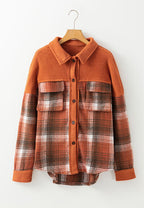 Plaid Button Up Long Sleeve Jacket Classic & Timeless Lightwear Outerwear For women and Girls Stevvex