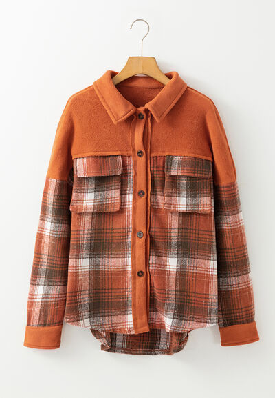 Plaid Button Up Long Sleeve Jacket Classic & Timeless Lightwear Outerwear For women and Girls Stevvex