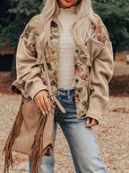 FloraKnit Buttoned Jacket: Cozy Style with Pockets