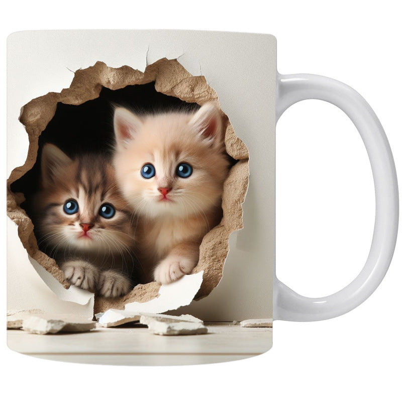 Cat Hollow Wall Ceramic Coffee Mug Pi-Mart