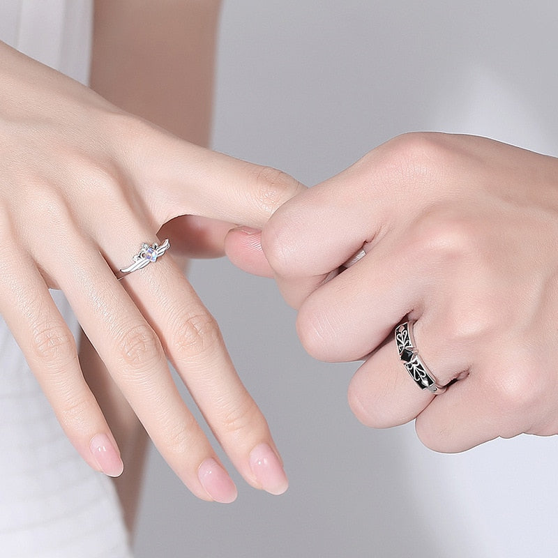 Knight Guardian Princess Crown Couple Rings Pi-Mart