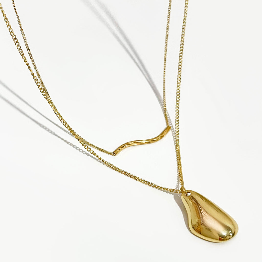 2Pcs Set Waterdrop Irregular Necklaces Pi-Mart