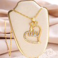 Creative Heart Full Diamond Fashion Hollowed-out Necklace