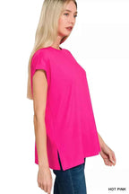 Zenana Brushed Dty Microfiber Top & Biker Shorts THRIXINE