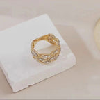 Carved Gold Vintage Court Style Hollow Pattern Ring Lootquake LLC