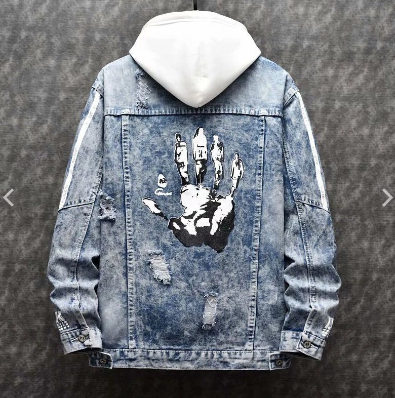 Men's Slim Denim Jacket Korean Style Trendy Handsome All-match Clothes Autumn Student Retro Jacket Men's Gown Pi-Mart