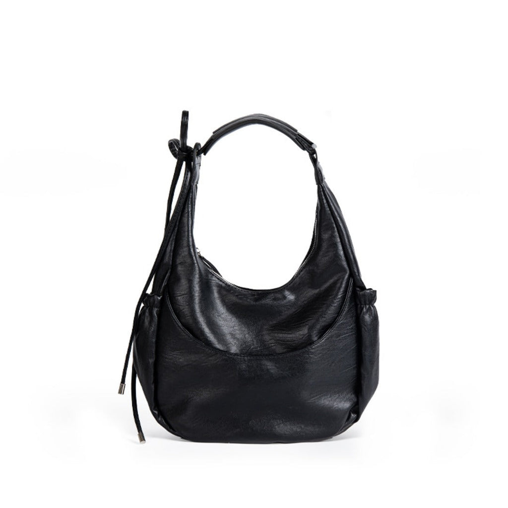 Large Capacity Black Handheld Underarm Bag Women, Versatile Shoulder Hobo Bag