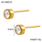 Stainless Steel Gold-plated Birthday Stone Constellation Diamond Bone Nail Pi-Mart