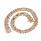 Gold Plated Iced Out Chain for Men and Women Cuban Chain Necklace Pi-Mart