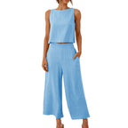 Sleeveless Wide Leg Trouser Set Lootquake LLC
