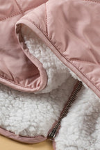 Solid Fleece Lined Quilted Vest Coat THRIXINE
