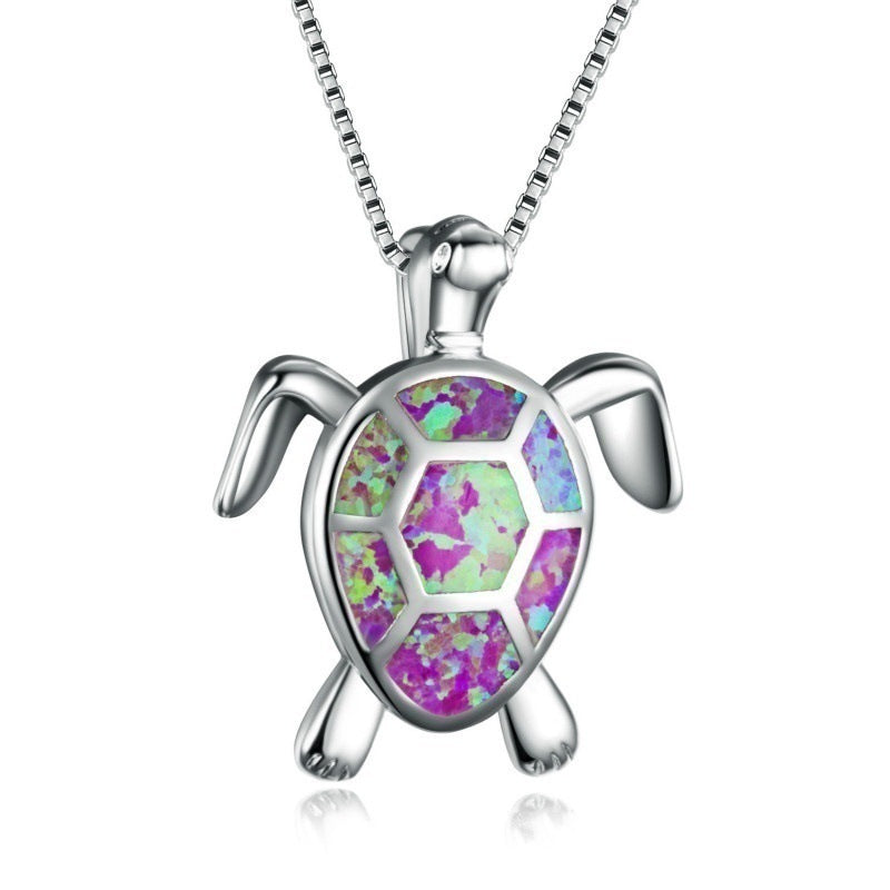 Fashion Turtle Simple Necklace Stud Earrings Set Pi-Mart