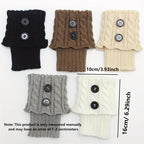 Button Detail Leg Warmers, Crochet Knitted Boot Leg Warmers Socks, Women's Stockings & Hosiery