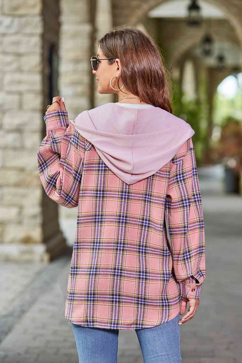 Modern Women Plaid Long Sleeve Hooded Jacket Stylish & Comfortable Outerwear For Winter And Autumn Stevvex