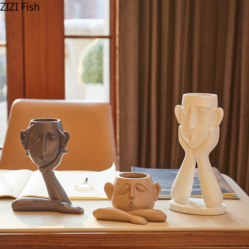 Abstract Figure Statue Vases - SJB-DIAMOND ELITES