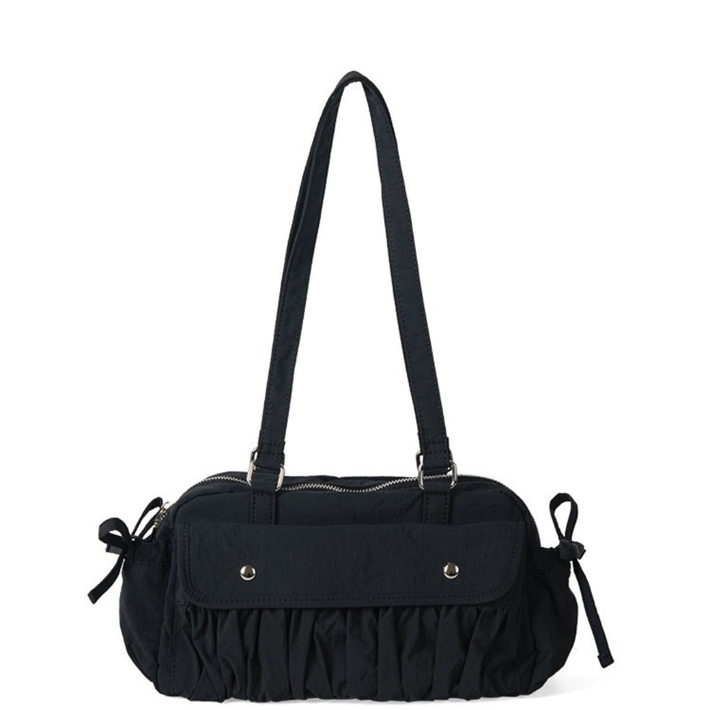 Small shoulder bag for women, pleated nylon underarm bag, baguette bag, fashionable large capacity shoulder bag for women hobo
