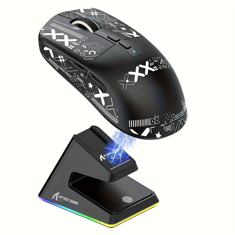 ATTACK SHARK X6 49g SUPERLIGHT Mouse With Magnetic Charging Dock, PixArt PAW3395 Gaming Sensor, BT/2.4G Wireless/Wired Gaming Mouse With Tape, Up To 26000, X3 Upgrade Mice For Win11/Xbox/PS/Mac Lootquake LLC