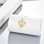 Sunflower Heart Pendant Necklace, Gold Colored Zinc Alloy