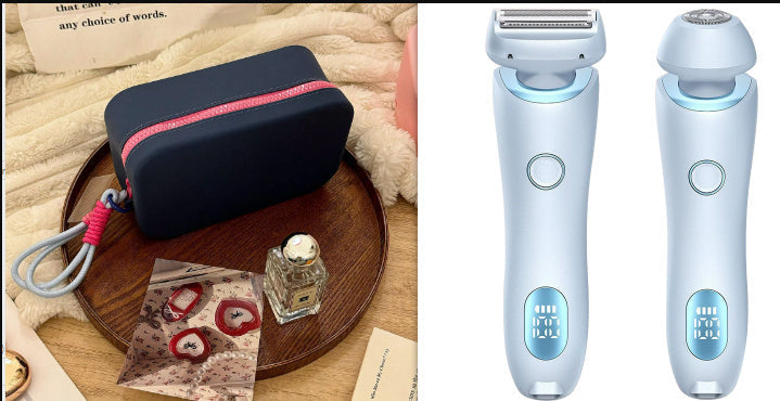 2 In 1 Hair Removal Epilator USB Rechargeable Trimmer Women Body Razor Face Leg Armpit Bikini Hand Pubic Shaver Hair Remover Pi-Mart