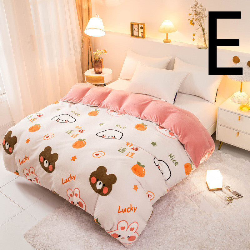 Thick Coral Fleece Double Plush Duvet Cover Pi-Mart