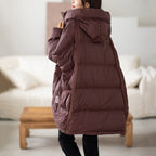 Plus Size White Duck Down Loose Down Jacket Pi-Mart