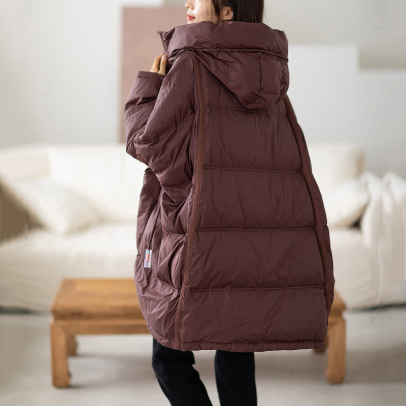 Plus Size White Duck Down Loose Down Jacket Pi-Mart