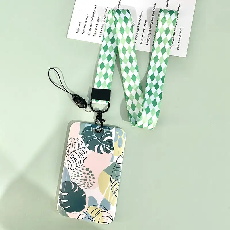 Green Plant Series Simple Fashion Lanyard Card Cover - SJB-DIAMOND ELITES