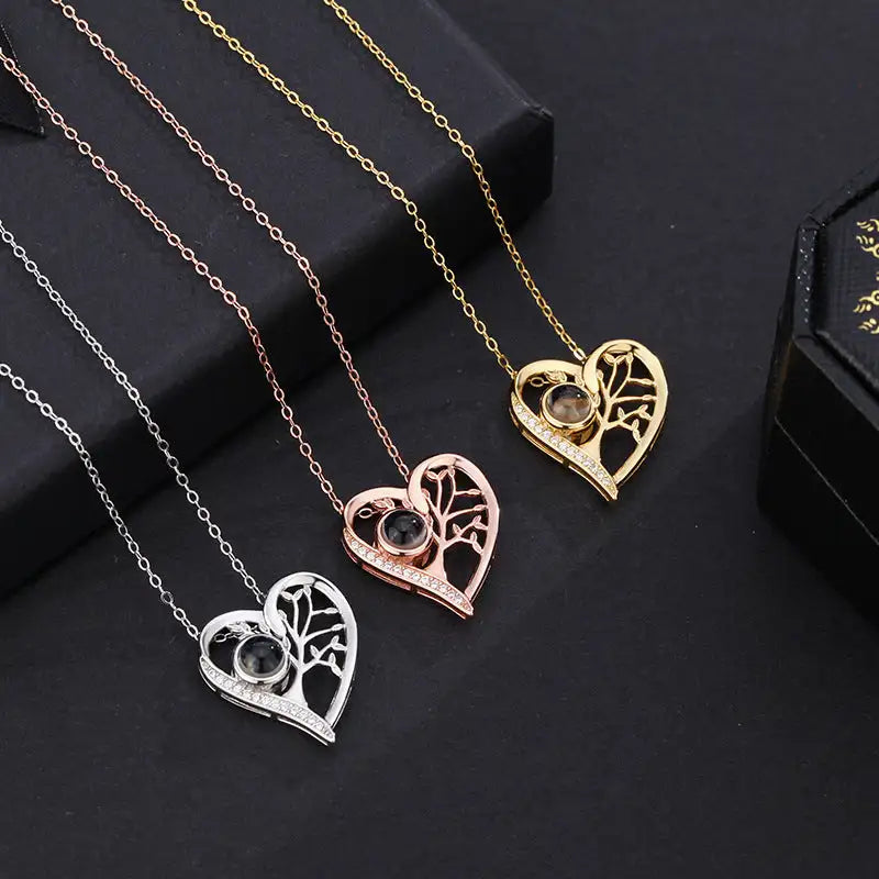 Romantic Love Tree  Languages I Love You Necklace