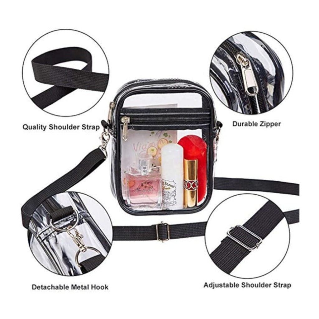 PVC transparent small shoulder crossbody bag, portable waterproof shopping bag, beach multi-functional storage bag - SJB-DIAMOND ELITES