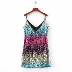 Womens Sparkly Sequin Sleeveless Dress Fashion Spaghetti Straps Dresses Nightclub Clubwear Cocktail Evening Party Costume - SJB-DIAMOND ELITES