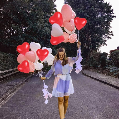 100Pc Red Pink Balloons 10Inch Love Heart Latex Balloons For Wedding Party and Celebration Helium Balloon Valentines Day Birthday Party Inflatable Balloons - SJB-DIAMOND ELITES