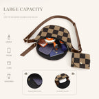 Small Crossbody Bag – Versatile Commute with Checkerboard Canvas, Compact Earphone Bag, Stylish 2-in-1 Chest Bag & Fanny Pack for Everyday Use - SJB-DIAMOND ELITES